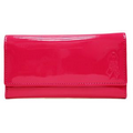 Poppy Breast Cancer Awareness Ladies 7" Clutch Wallet - Patent Fuchsia